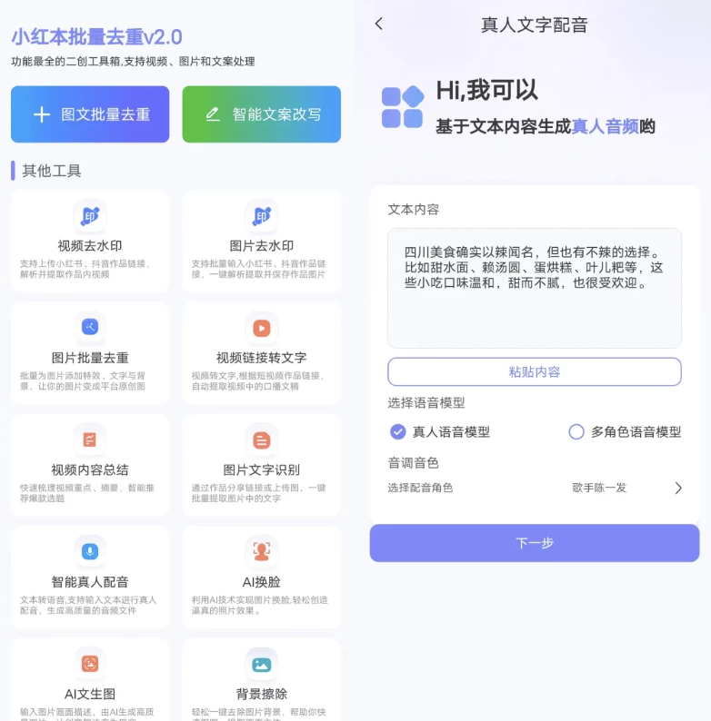 小红书抖音的图文批量改写工具
