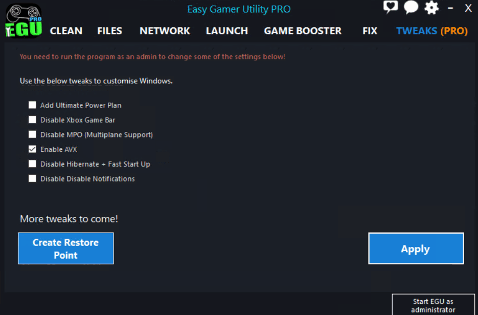 Easy Gamer Utility PRO游戏修复性能优化工具