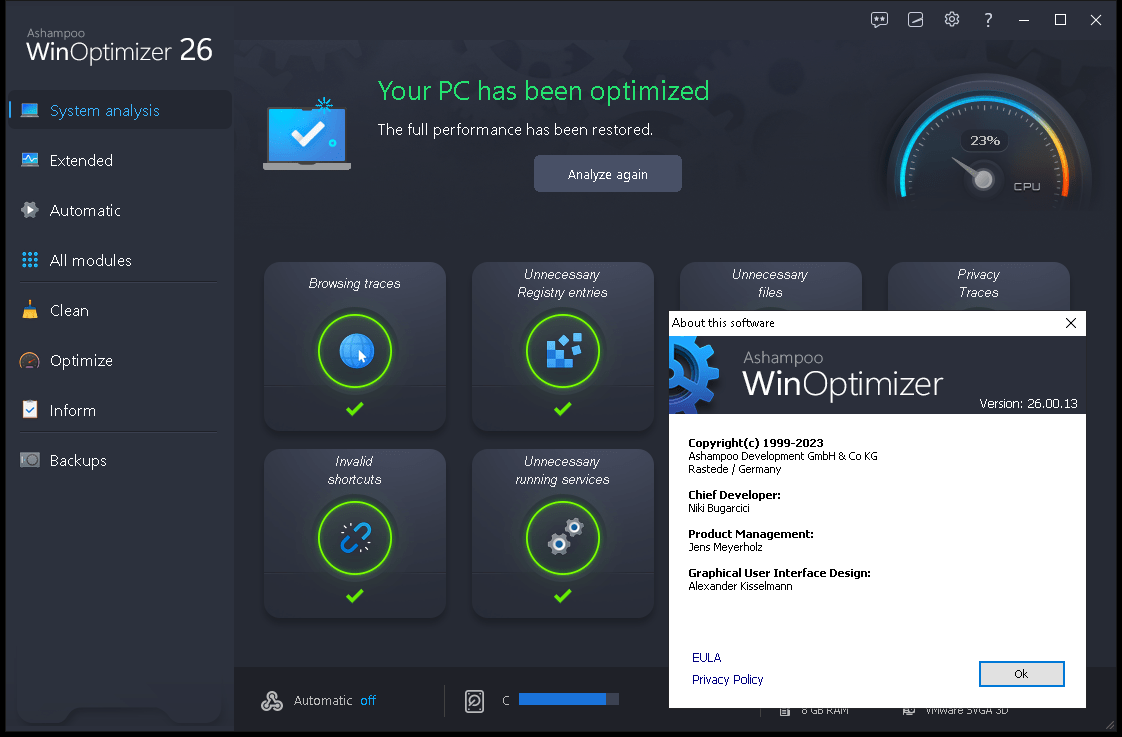 Ashampoo WinOptimizer 28.00.13 一款集成系统优化+隐私防护的工具