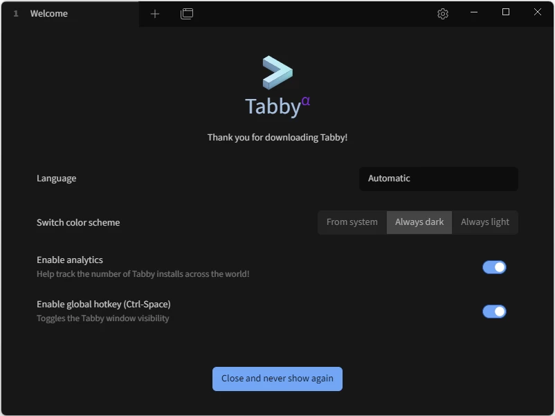 Tabby 终端仿真器