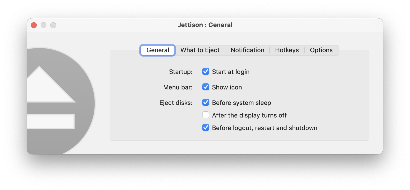 Jettison For Mac v1.9.3 自动或一键推出USB移动硬盘设备