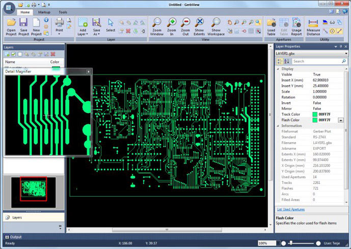 GerbView 11.16.0.612 + Portable PCB高级文件查看软件