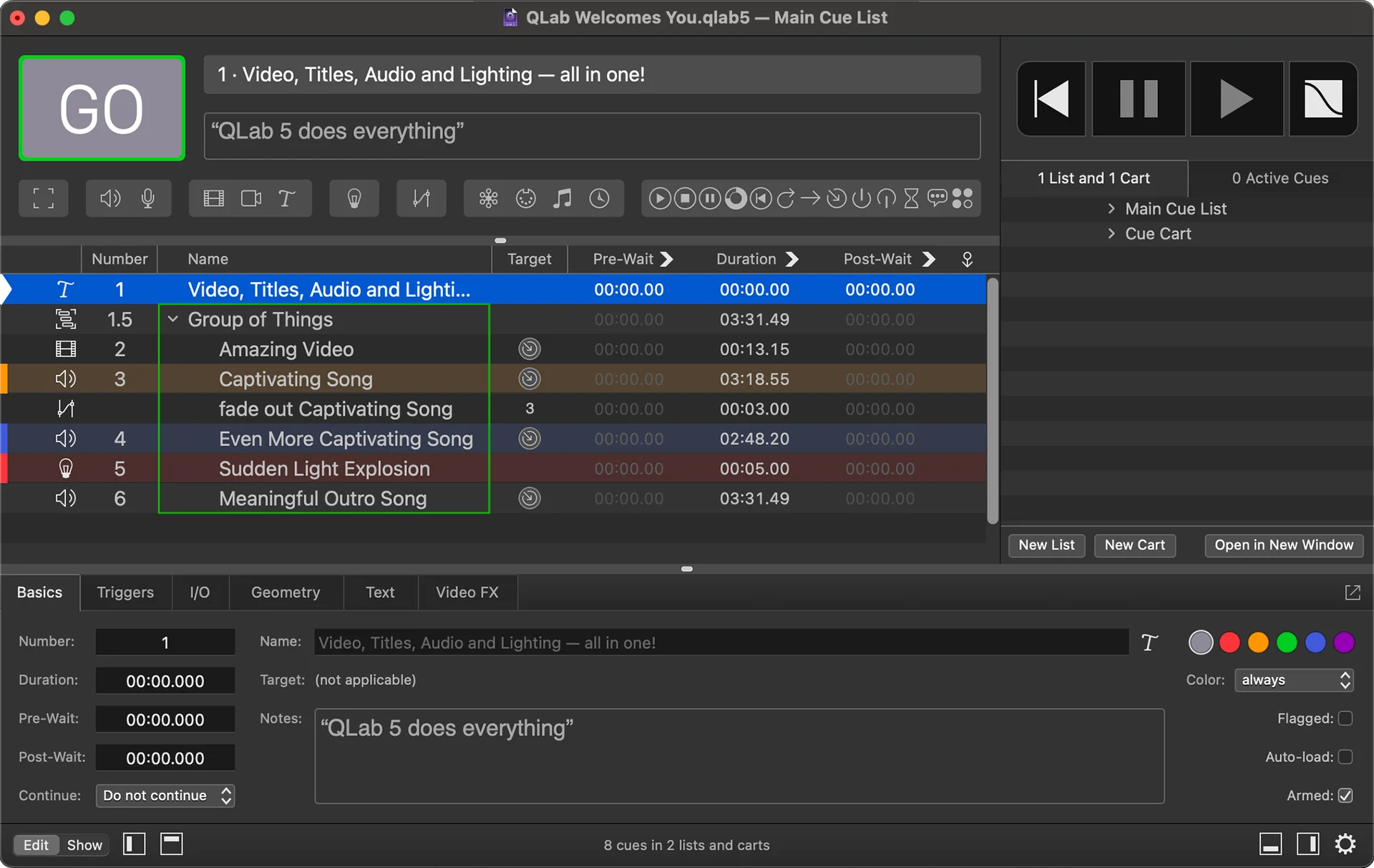 QLab Pro 现场媒体控制编辑器