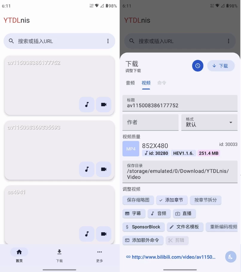 YTDLnis 视频下载工具