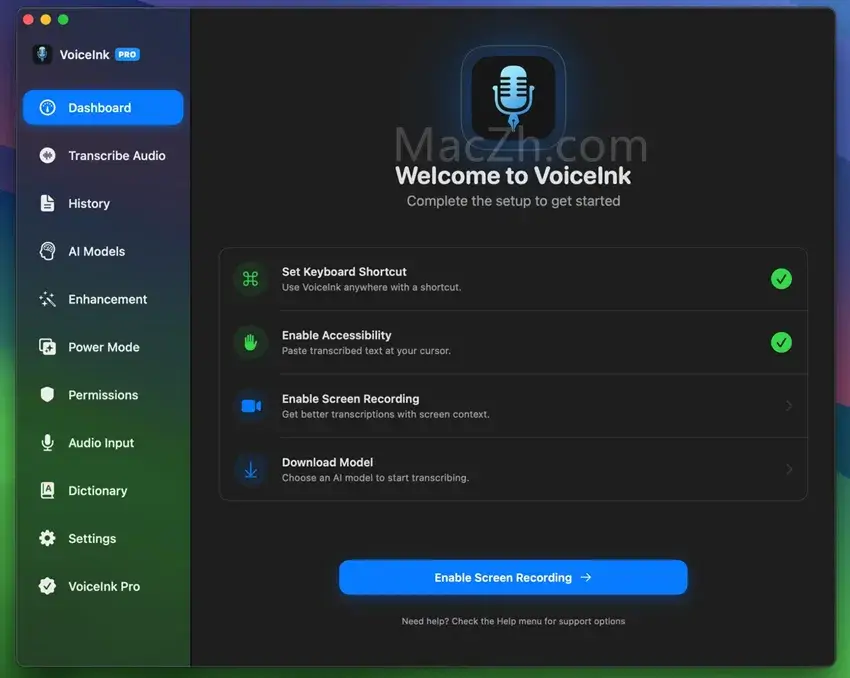 VoiceInk  AI实时语音转文本