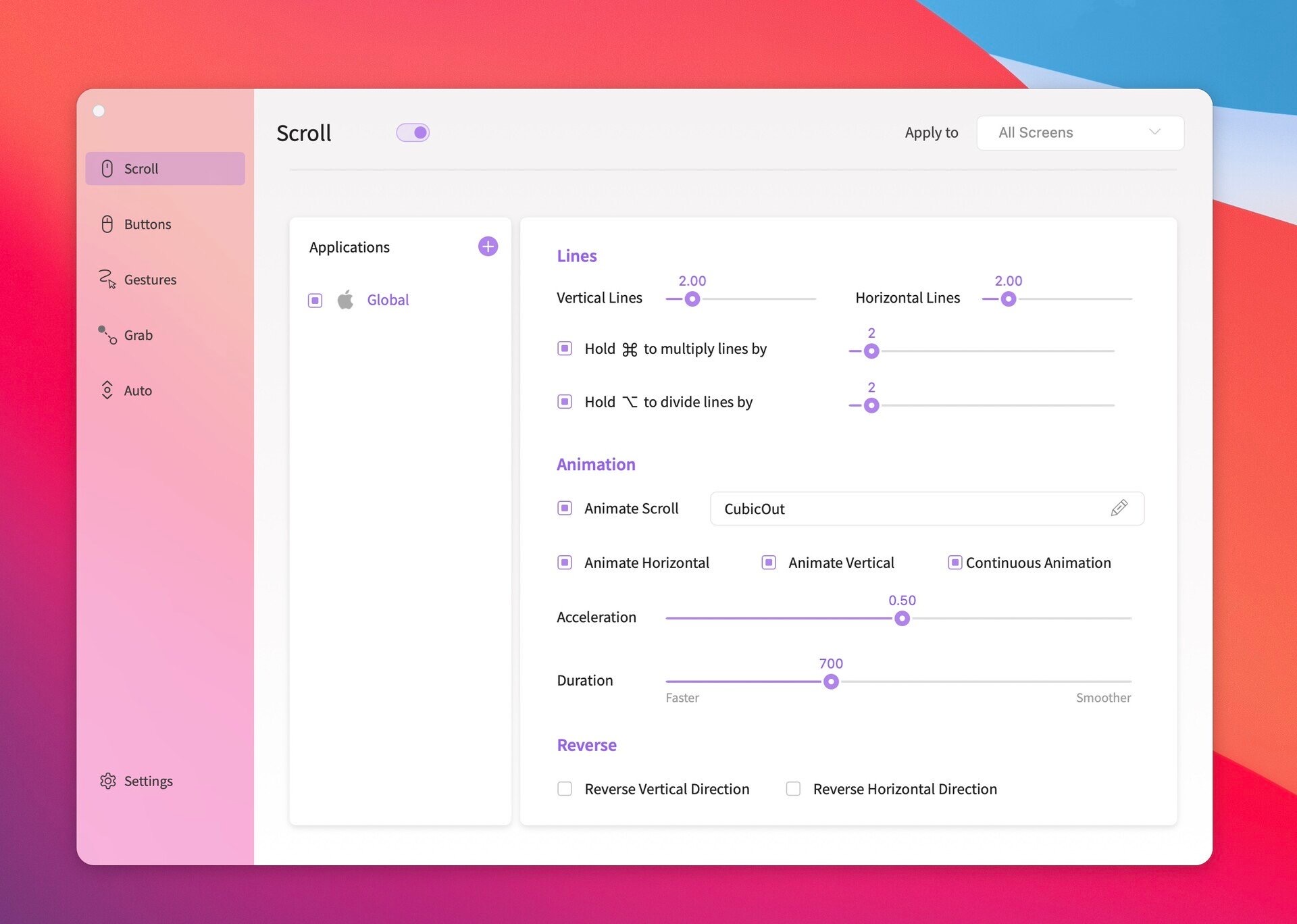 Smooze Pro For Mac v2.2.6 超实用的鼠标增强软件 鼠标平滑滚动神器
