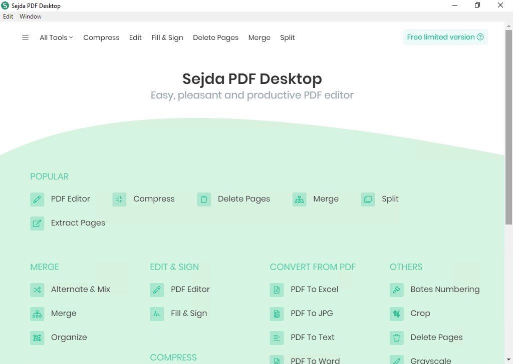 Sejda PDF Desktop Pro 7.9.0 pdf文件管理软件